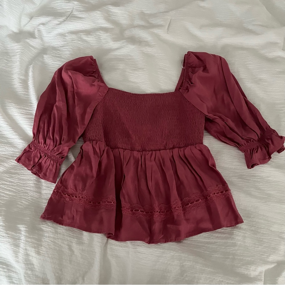 2/$15! NWT LOVE FIRE pink peplum top